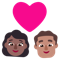 Couple with Heart- Woman- Man- Medium-Dark Skin Tone- Medium Skin Tone emoji on Microsoft